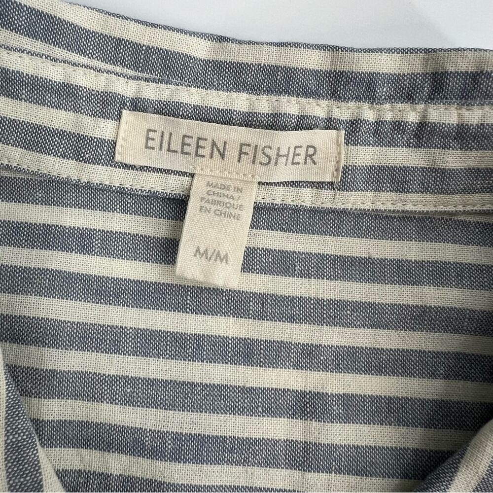 Eileen Fisher Chambray Hemp Striped
Shirt Dress Tunic Sz M blue white - Picture 8 of 11